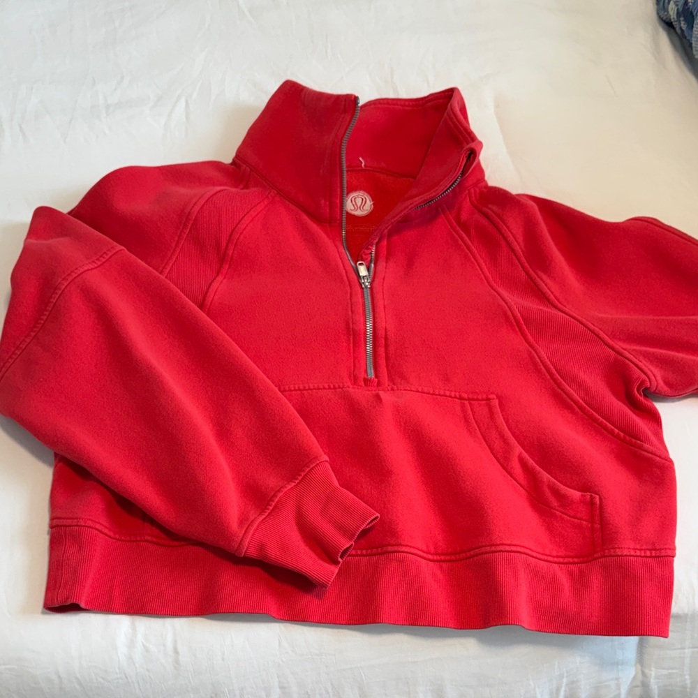 Lululemon Red Scuba Zip Up Sweatshirt